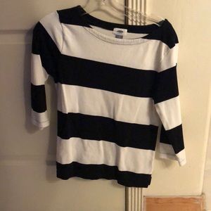 Knit striped top.